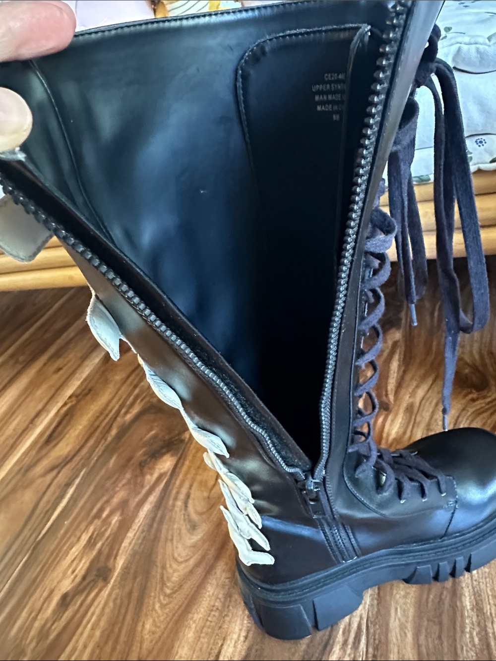 Dolls Kill Halloween Skeleton Knee High Boots Women’s Size 8 - Picture 14 of 15